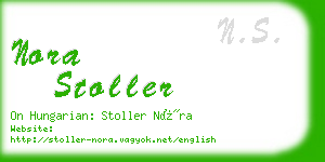 nora stoller business card